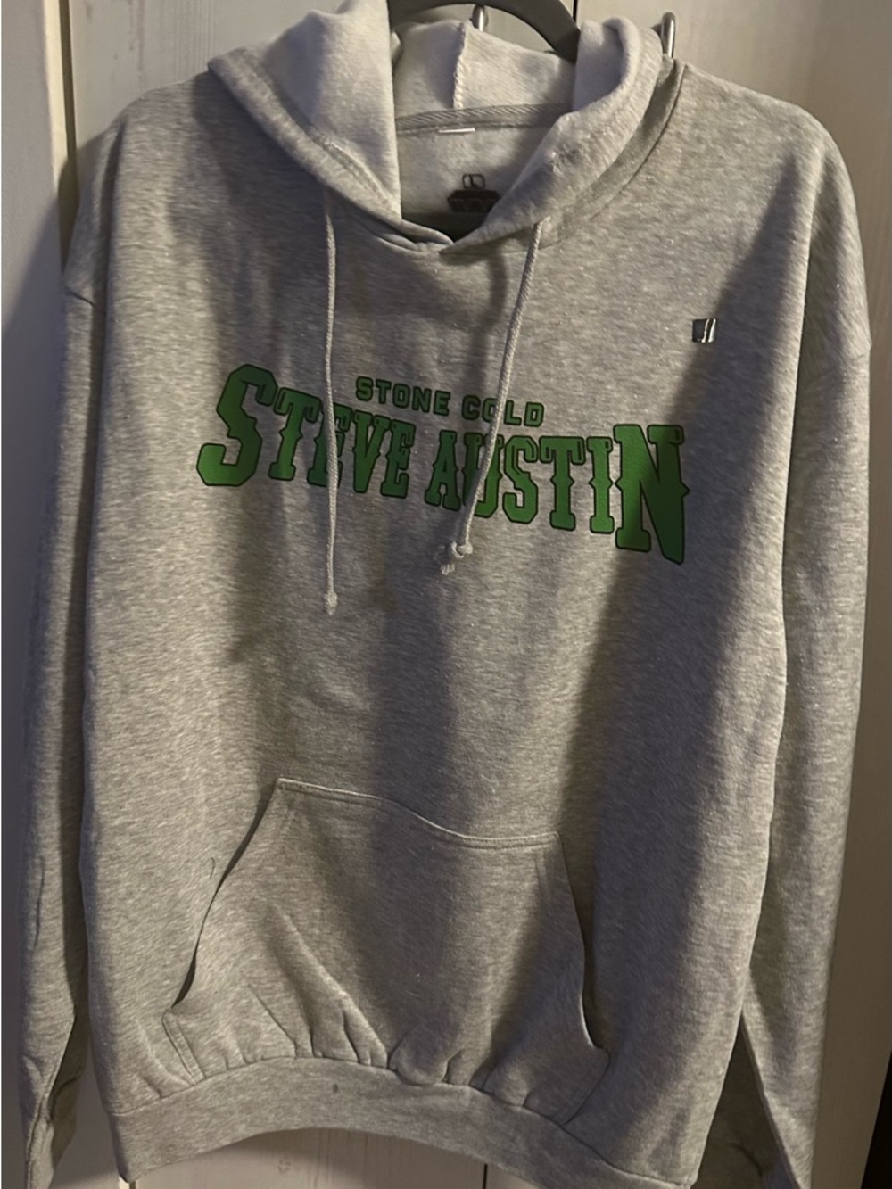 WWE Gray Pullover Hoodie with Green "Stone Cold Steve Austin" Graphic